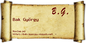 Bak György névjegykártya