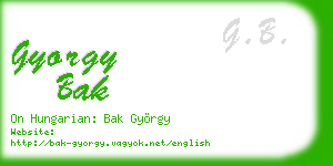 gyorgy bak business card