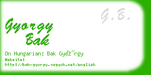 gyorgy bak business card